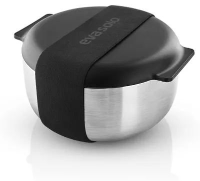 Lunchbox To-Go, Edelstahl/Kunststoff, schwarz, 750 ml, rechteckig