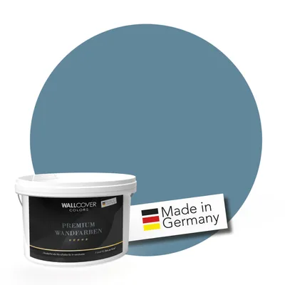 Produktbild von WALLCOVER PREMIUM Wandfarbe Kostbares Porzellanblau Hochdeckend Matt 5L für 40 m