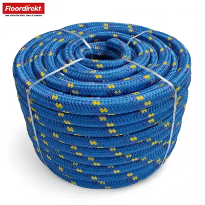 Image de Corde en polypropylène Floordirekt K2, corde polyvalente résistante à la déchirure et aux UV, flottante, pour l'extérieur, le bateau, le camping – Bleue, Ø : 14 mm, longueur : 10 m