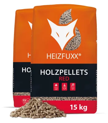 Produktbild von Heizfuxx Red ENplus A1 Holzpellets Hartholz 15kg x 2 Sack 30kg