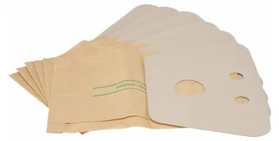 A stack of disposable vacuum cleaner bags.