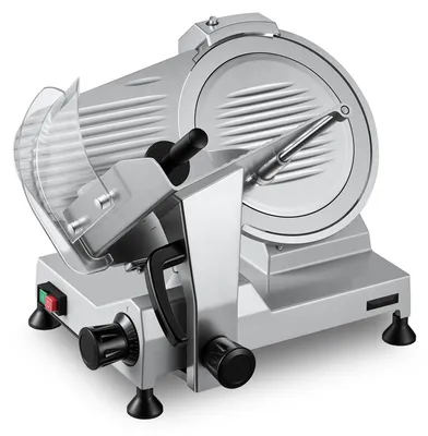 Produktbild von Elektrische Aufschnittmaschine - Allesschneider Fleischschneidemaschine - Klinge 30 cm - Leistung 320 W - Integrierter Schärfer - Schnittstärke 0–15 mm - Für Gefrorenes Fleisch