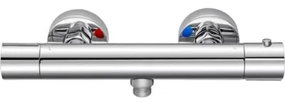 Produktbild von Thermostat-Duscharmatur mit Sicherheitsverriegelung - Chrommischbatterie für Dusche - Anti-Verbrühungsdesign