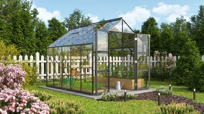 Produktbild von Vitavia Gewächshaus "Domus 8300" schwarz 8,3 m² 3 mm ESG