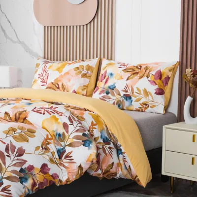Produktbild von Bettwäsche-Set 220x240 cm, 2 Kissenbezüge 65x65 cm, Mikrofaser, senfgelb, für Schlafzimmer