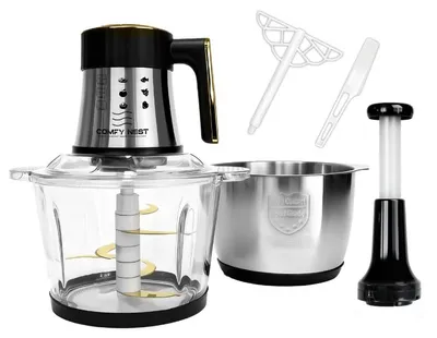 Immagine prodotto di Robot da cucina multifunzione 3-in-1, con 2 ciotole da 3 litri, 200 W