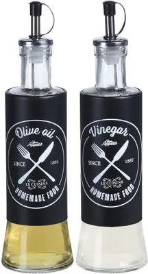 Produktbild von EXCELLENT HOUSEWARE Ölspender Essigspender 2x Glasflaschen für Öl und Essig SET