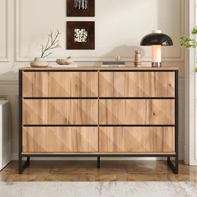 Produktbild von Sideboard mit Metallbeinen und erhöhten Türen Kommode Beistelltisch Aufbewahrungsschrank 120 L x 40 B x 80 H