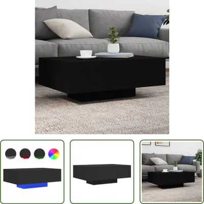 Immagine prodotto di The Living Store Tavolino con luci LED nero 85x55x31 cm