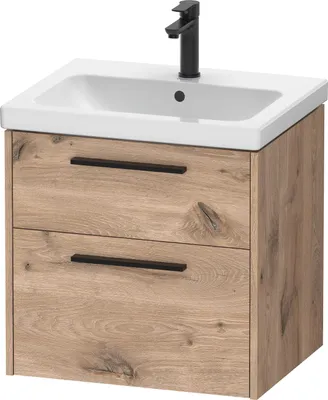 Image de Duravit D-Code Meuble sous-lavabo, 1 tiroir, 584x460mm, découpe siphon, avec poignée, DC46700BD550000