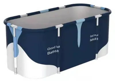Productafbeelding van Opvouwbaar bad - 120 x 60 cm - Mobiele badkuip - Inclusief accessoires