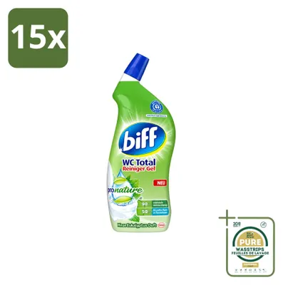 Produktbild von 15 x Biff WC Total Gel ProNature - Minze & Eukalyptus - 750 ml - Vorratspackung - 15 Stücke