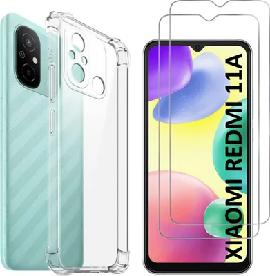 Produktbild von Stoßfeste Hülle für Xiaomi Redmi 11A mit 2 Displayschutzfolien aus Hartglas Phonillico®