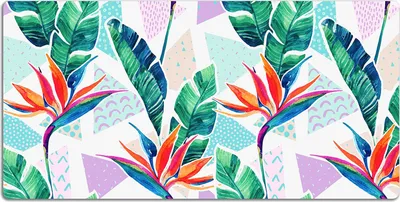 Produktbild von Schreibtischmatte Tischunterlage 90x45 cm Mauspad - Tropische Flora.