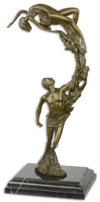 Immagine prodotto di Casa Padrino scultura in bronzo con base in marmo coppia di ballerini bronzo/nero 18,3 x 12,9 x h. 36,2 cm - Figura in bronzo - Figura decorativa - Accessori decorativi