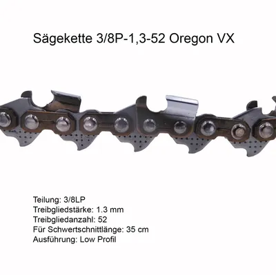 Produktbild von Oregon Sägekette 91VXL052E 3/8" 52 TG 1,3 mm