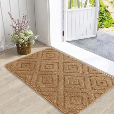 Obrázek produktu pro Podlahová rohož do interiéru, protiskluzová, omyvatelná, hnědá, 80x120 cm
