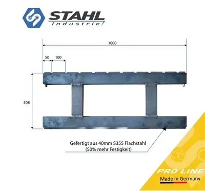 Produktbild von Gabelträgerrahmen 100cm |  FEM3 Euroaufnahme | zum Bau einer Palettengabel