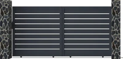 Produktbild von Aluminium Schiebetor anthrazit B 374 x H 183 cm - PRIMO