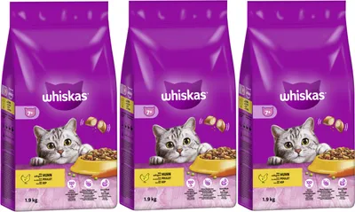 Produktbild von WHISKAS® Beutel Trocken Senior mit Huhn 3 x 1,9kg