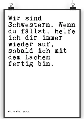 Produktbild von Mr. & Mrs. Panda Bild Wir sind Schwestern. Wenn... DIN A4 - Weiß - Geschenk, Wandbild, Plakat, Sprüche, Freundin, drucke, wanddeko, Schwester, Wanddekoration, Familie