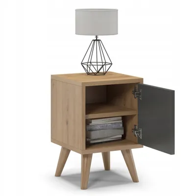 Obrázek produktu pro Noční stolek Oslo 30x30x45 cm, barva dub/grafit, levý/pravý, klasický design