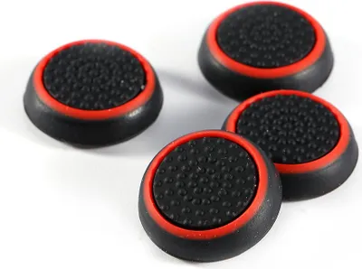 Image de 4Pcs Replacement Silicone Gamepad Thumb Stick Grip Cap Cover For PS3 PS4 XBOX Red
