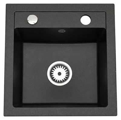 Produktbild von [Belmondo Granitspüle 44x46] Hochwertig Küchenspüle Einbaugranitspüle Granit f. Unterschränke ab 45 cm inkl. Siphon Set,:Ohne Armatur