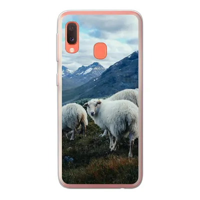 Produktbild von MuchoWow® Handyhülle Schutzhülle Hülle für Samsung Galaxy A20e Schafe - Natur - Berge Silikon Softcase Handy Hülle - Abdeckung