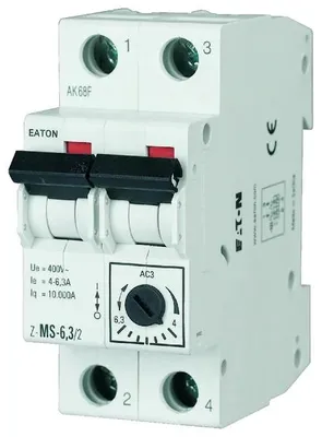Immagine prodotto di Interruttore magnetotermico 2P, 1,5 kW, 6,3-10A, modello Z-MS-10/2, codice 248398