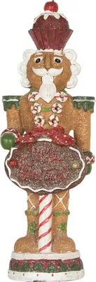 Produktbild von Clayre & Eef Weihnachtsdekorationsfigur Nussknacker 3 x AAA Braun Kunststoff