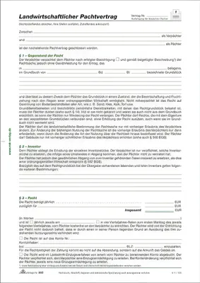 Produktbild von RNK Pachtvertrag landwirtschaftlich DIN A4
