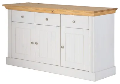 Produktbild von home24 Massives Sideboard - Kiefer Weiß / Kiefer