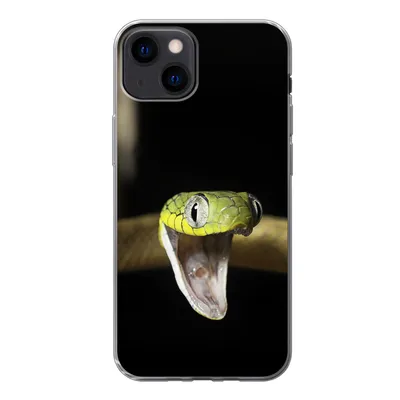 Produktbild von MuchoWow® Handyhülle Schutzhülle Hülle für iPhone 13 Schlange - Tier - Schwarz Silikon Softcase Handy Hülle - Karteninhaber