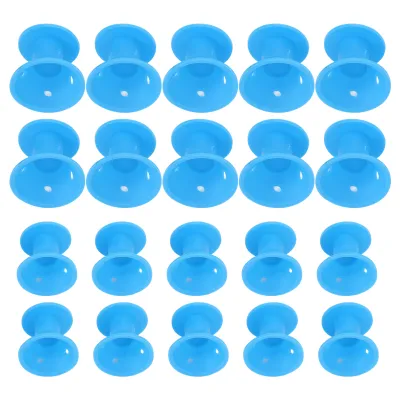 Immagine prodotto di 20 bigodini in morbido silicone di diverse dimensioni, bigodini riutilizzabili, strumento per lo styling dei capelli per donne, blu