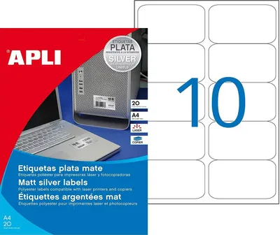 Zdjęcie produktu dla etykiety na płytki typu agipa 96 x 50,8 mm srebrne 200 etykiet