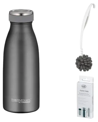 Immagine prodotto di THERMOS TC BOTTLE 0,35 l Trinkflasche stone grey mat – Vorteilsset mit Reinigungsbürste CLEAN FIX 30 cm | HAN 4067234035 | EAN 5010576961723