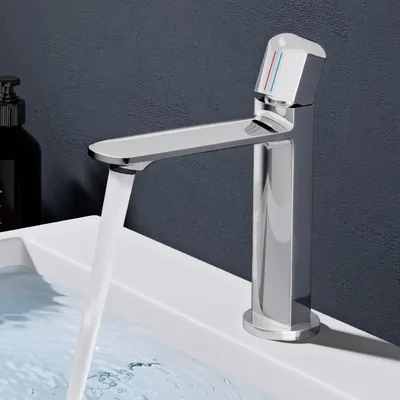 Immagine prodotto di doporro Miscelatore lavabo bagno in ottone cromato, monocomando per acqua calda e fredda 20,9 cm WAO-1190
