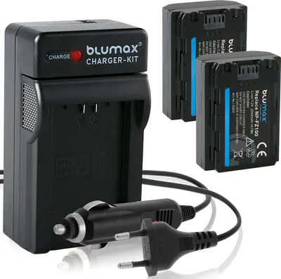 Produktbild von 2x Akku + Lader für Sony NP-FZ100 Alpha 7C 9 A9 II 9S  A7 Ilce 6600 2040 mAh