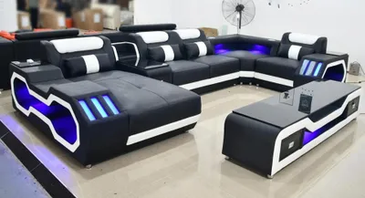 Produktbild von Wohnlandschaft Design Modern Ecksofa U-Form Sofa Wohnlandschaft Neu Polster Sofa