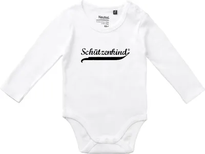 Produktbild von Huuraa Baby Body Schützenkind Vintage 80 White  Baumwolle Fairtrade Langarmbody Geschenkidee