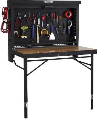 Produktbild von Lifetime Stahl Werkbank klappbar | Schwarz | 59x120x107 cm