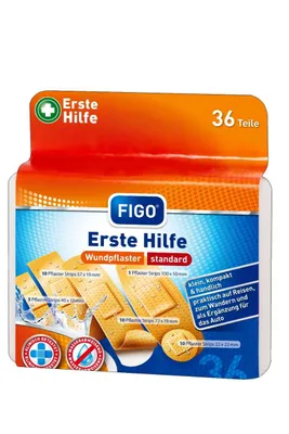 Produktbild von FIGO Wundverband Erste Hilfe Box 36tlg.
