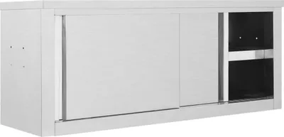 Obrázok produktu pre vidaXL Závesná skrinka na stenu s posuvnými dverami 120 × 40 × 50 cm Nerezová oceľ