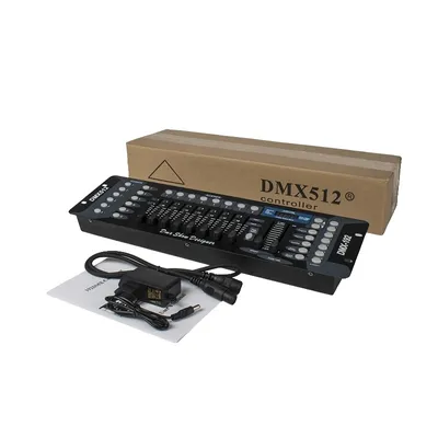 Zdjęcie produktu dla Konsola sterownika SHEHDS DMX192, 192 kanały DMX, 8 programowalnych scen, wtyczka EU