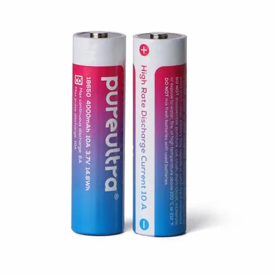 Image de Batterie PureUltra 18650 Li-ion - 10A | 4000mAh | 3.7V | protégée | rechargeable