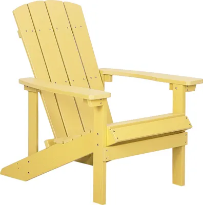 Produktbild von BELIANI Gartenstuhl Gelb Kunstholz breite Armlehnen Muskoka Adirondack Stil Terrasse Outdoor