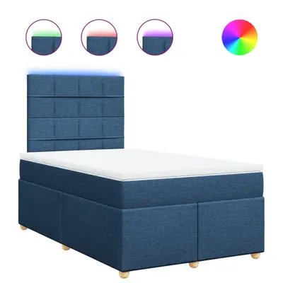Produktbild von vidaXL Boxspringbett mit Matratze Blau 120x190 cm Stoff