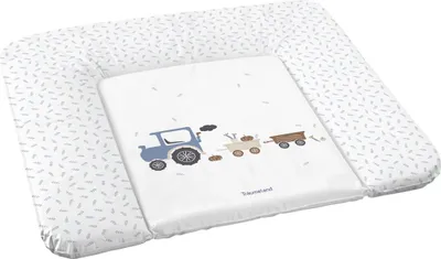 Produktbild von Träumeland Wickelauflage Little Farm blau 75 x 75 cm