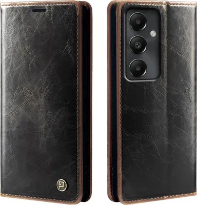 Produktbild von Handyhülle für Samsung Galaxy S24 Kunstleder Flip Vintage Cover Hülle RFID Schutz Case Kartenfach Farbe: Dunkelbraun